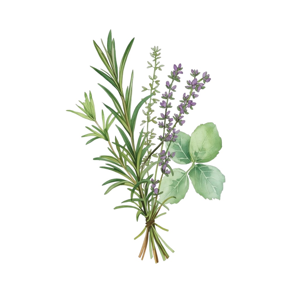 水彩画タッチで描かれた 11点グリーンの植物・植木鉢・壁掛け等のクリップアートセット