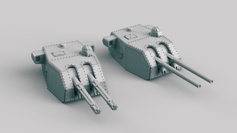 1/700 203㎜連装速射砲セット (架空兵装)