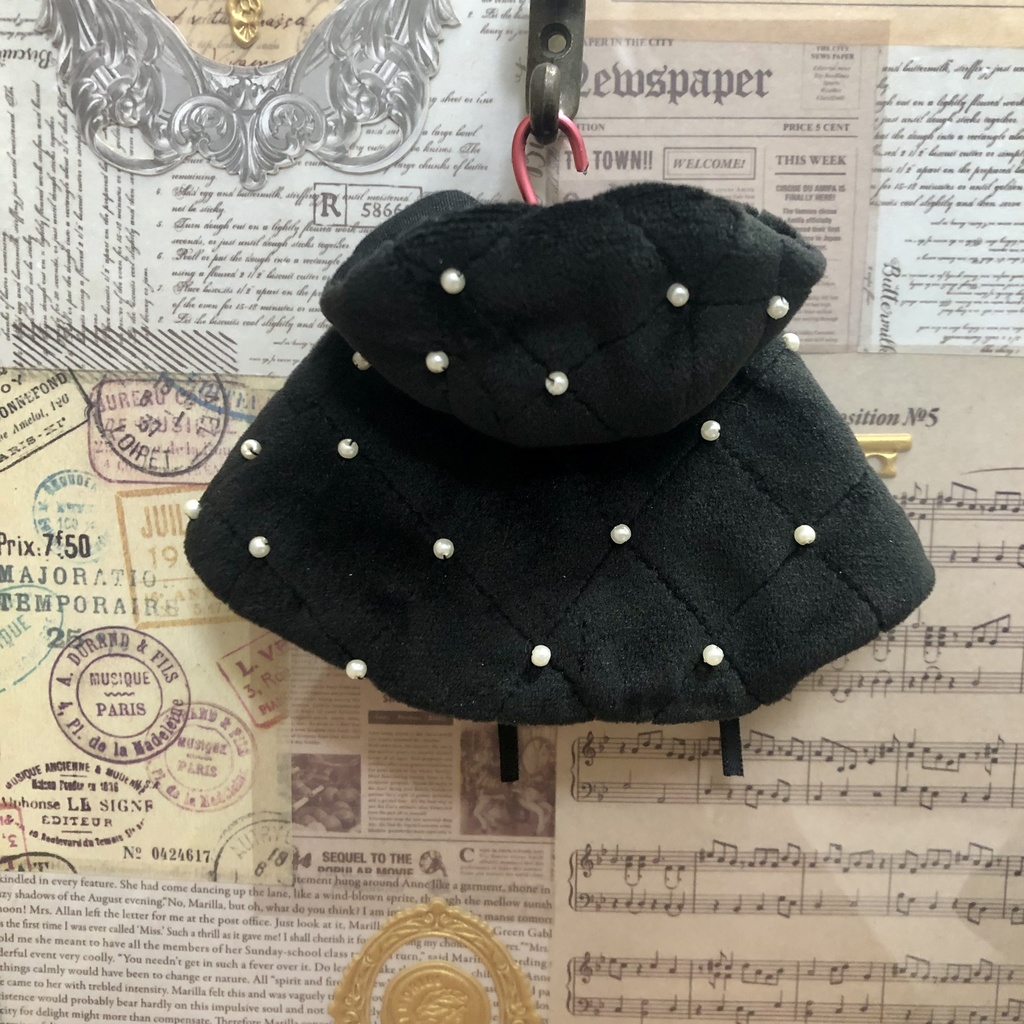 ダイヤステッチ×パールの冬ケープ