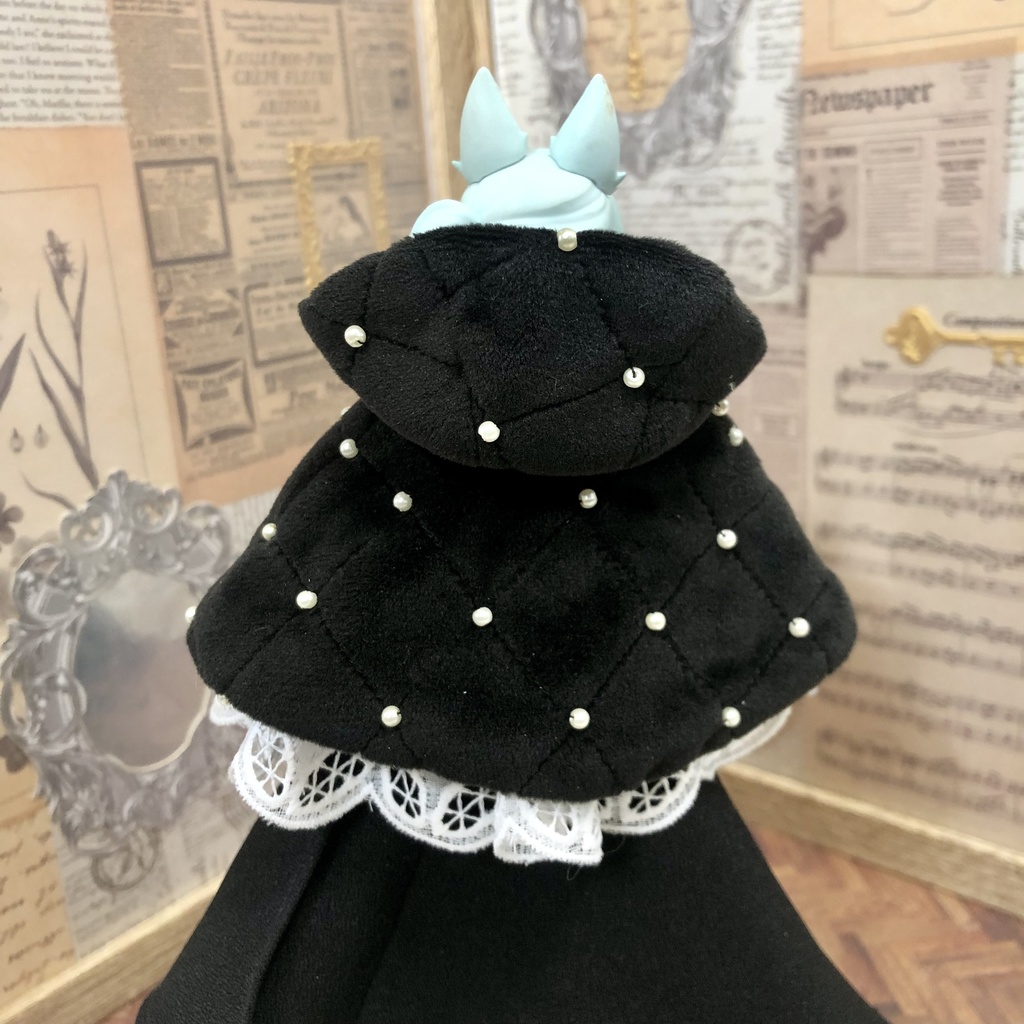 ダイヤステッチ×パールの冬ケープ