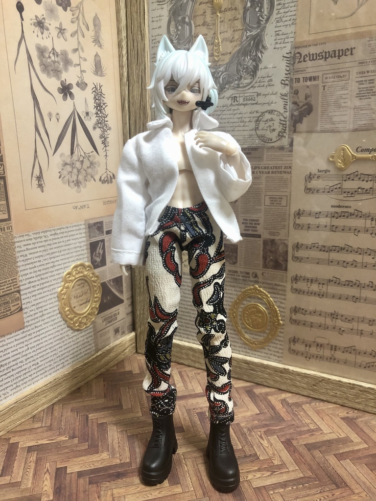 シチリアの追憶 着物生地 蔦花アラベスクパンツ（ランダム柄）