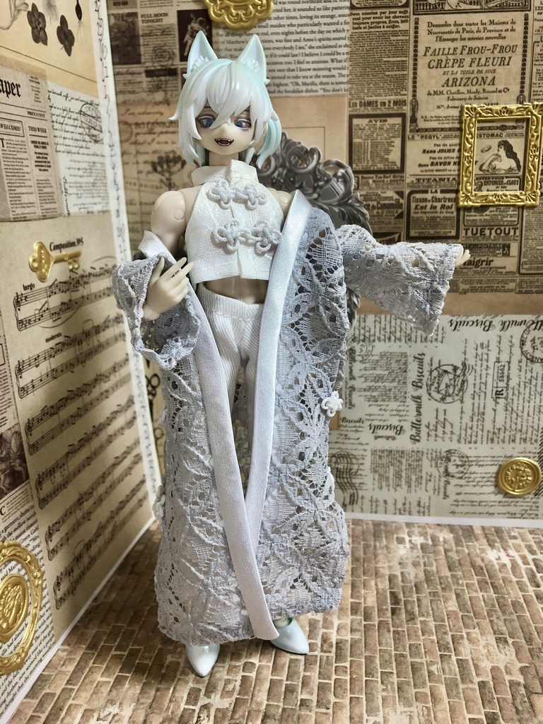 レースロングカーディガンセット