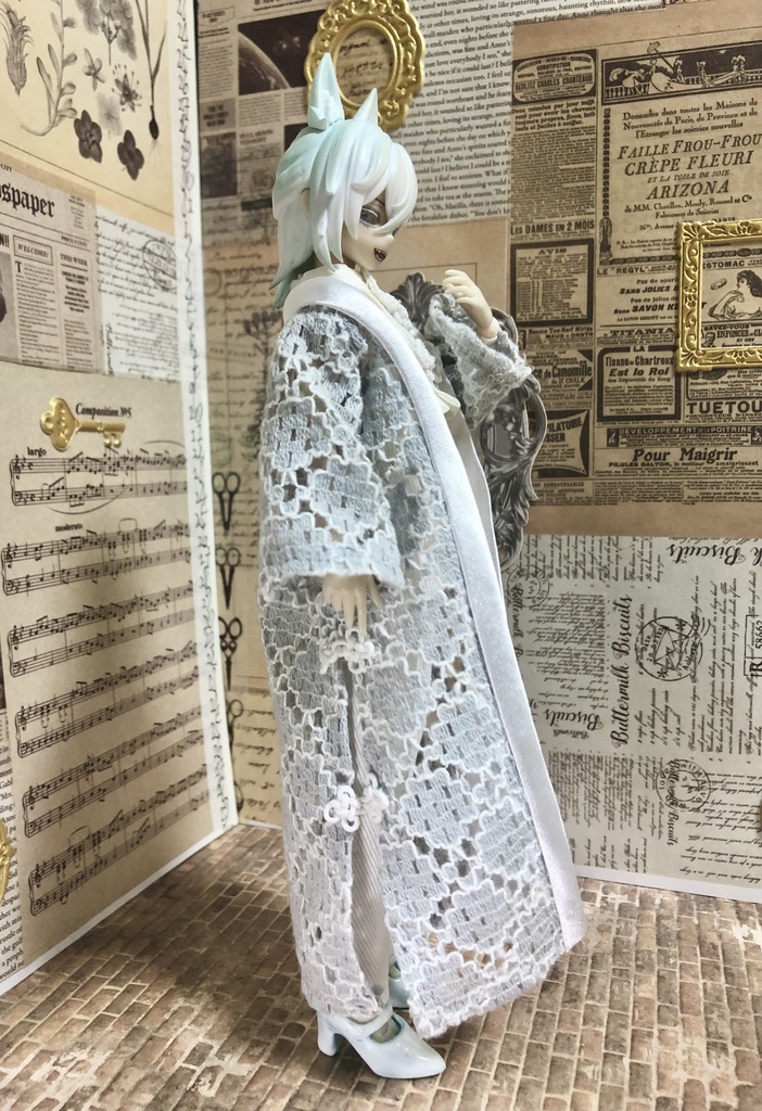 レースロングカーディガンセット
