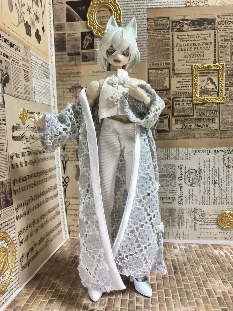 レースロングカーディガンセット