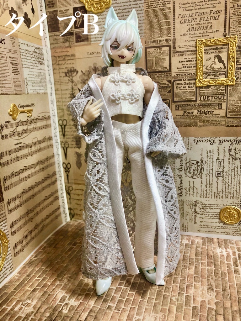 レースロングカーディガンセット