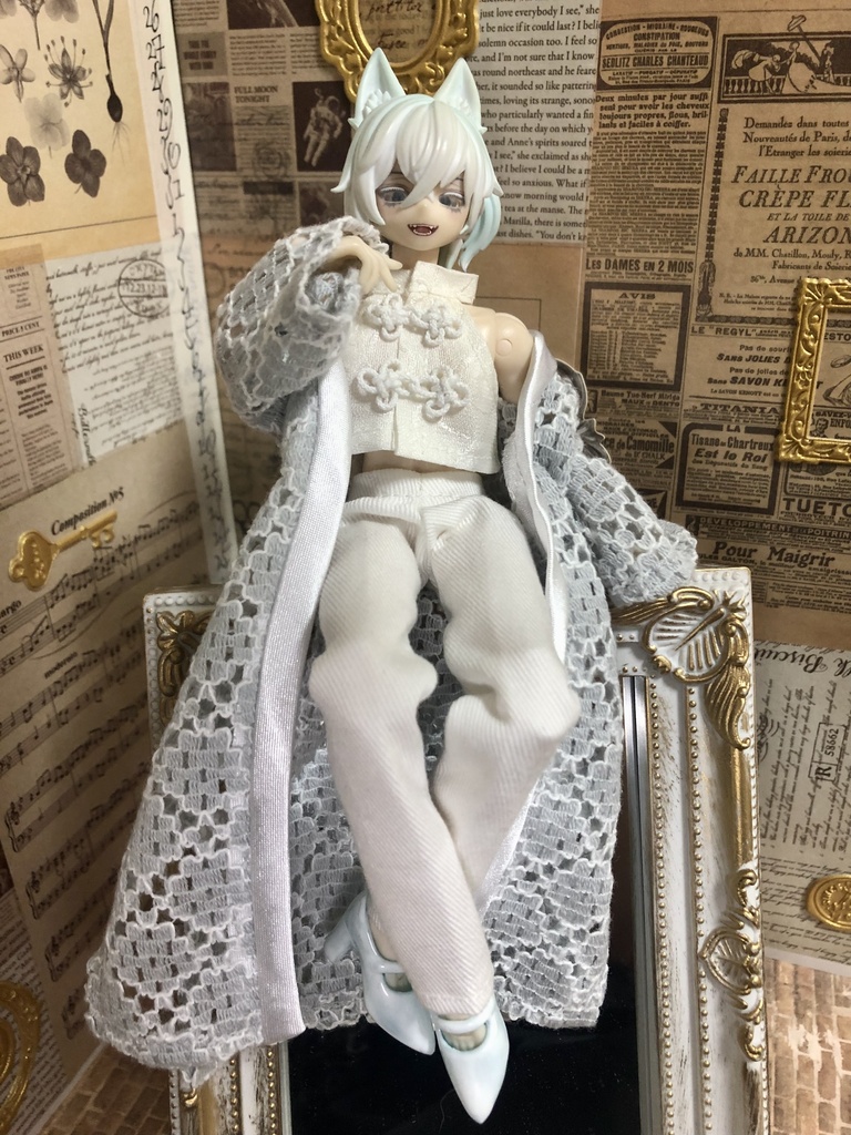 レースロングカーディガンセット