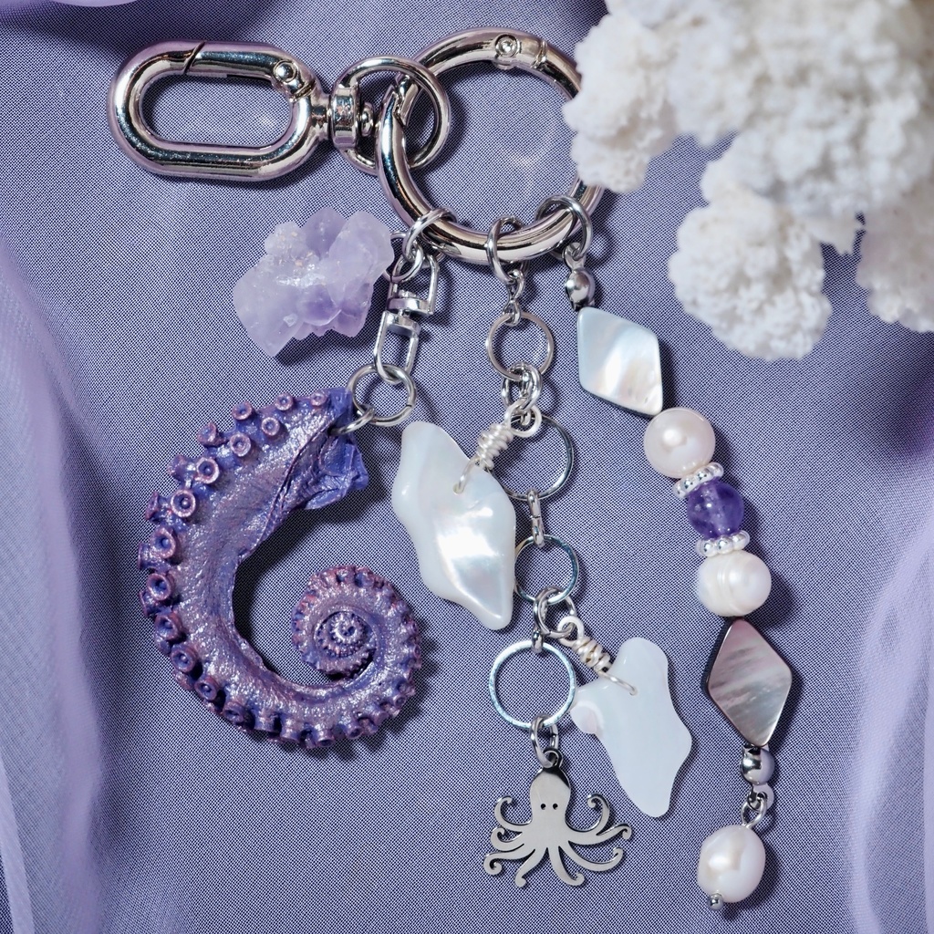 妖艶な海の魔女 タコバッグチャーム - 本物のタコを型取り