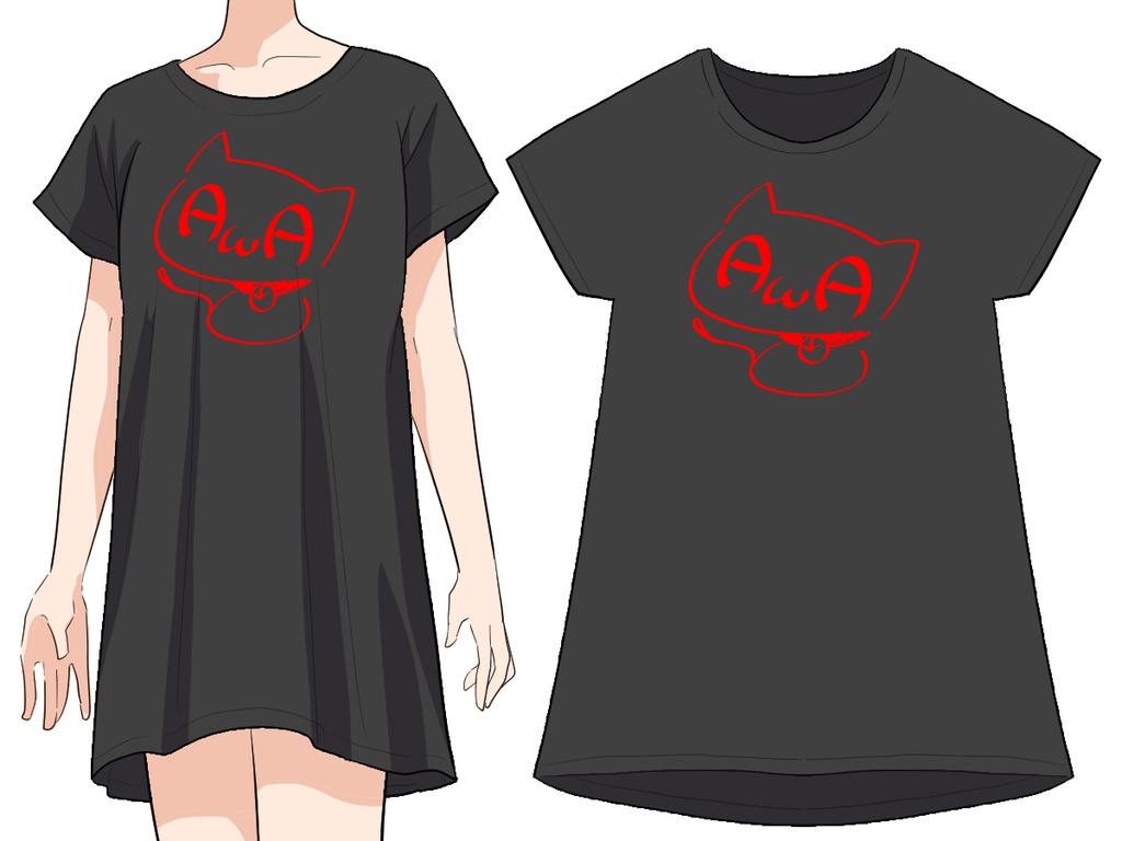 あわch風ダルダルあわねこTシャツ