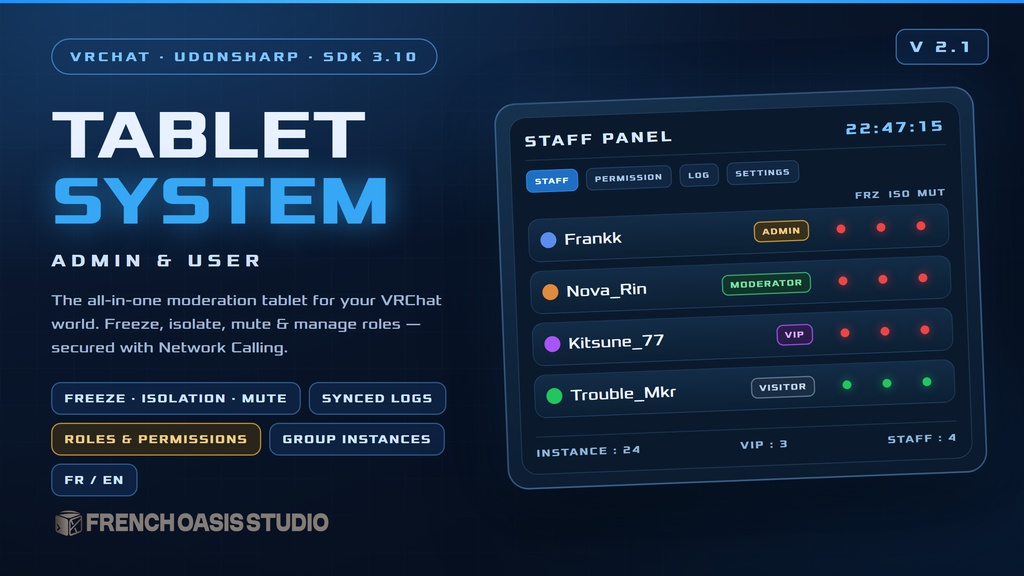 Tablet System — Admin & User | The all-in-one moderation tablet for your VRChat world