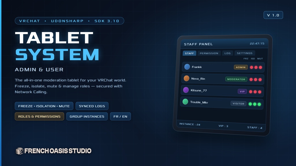 Tablet System — Admin & User | The all-in-one moderation tablet for your VRChat world