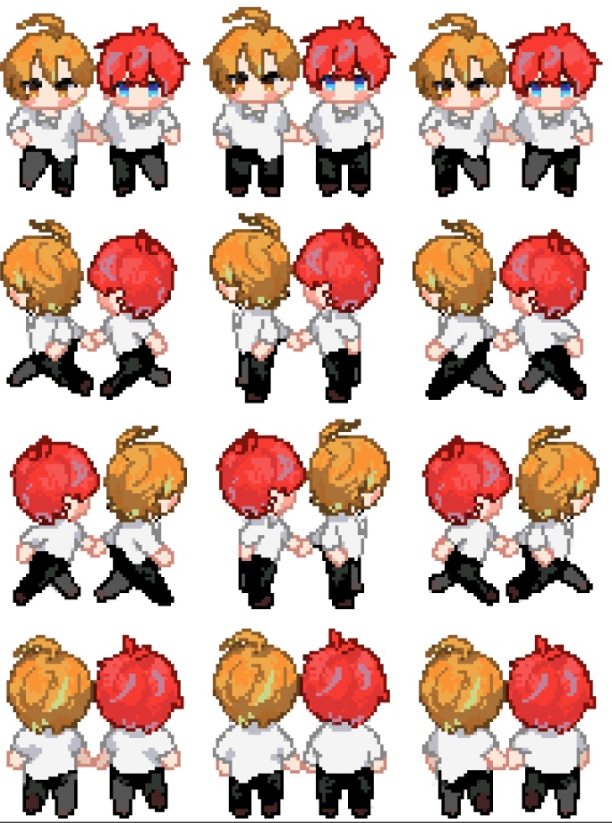 ピクスクアバター　手繋ぎ学生ひふど