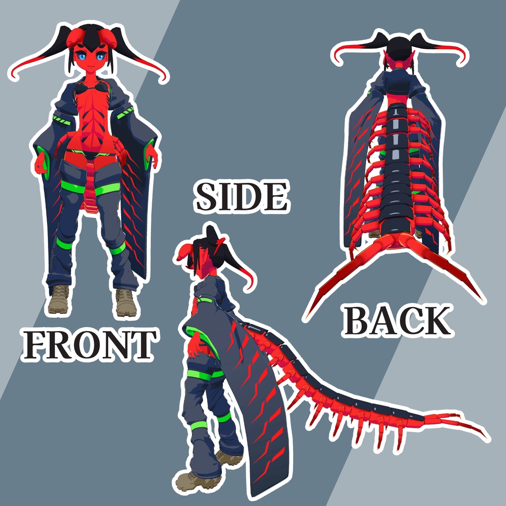 VRChat想定3Dモデル「鳶頭あかね」