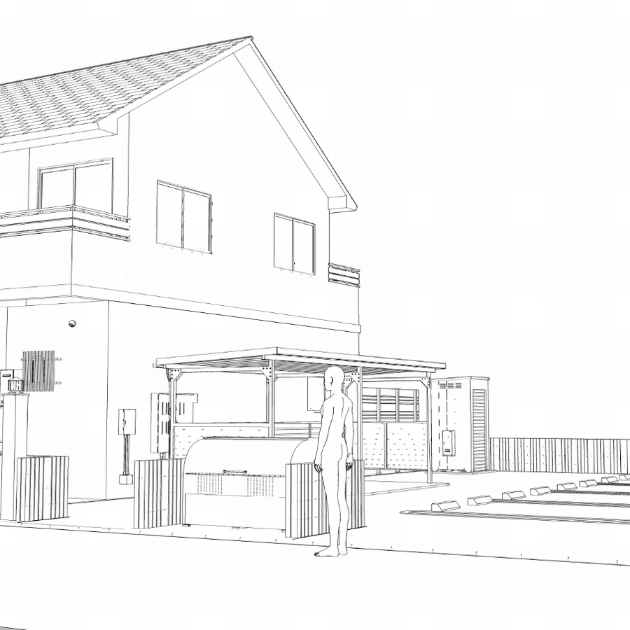 クリスタ用メゾネットアパート(外観・内観)