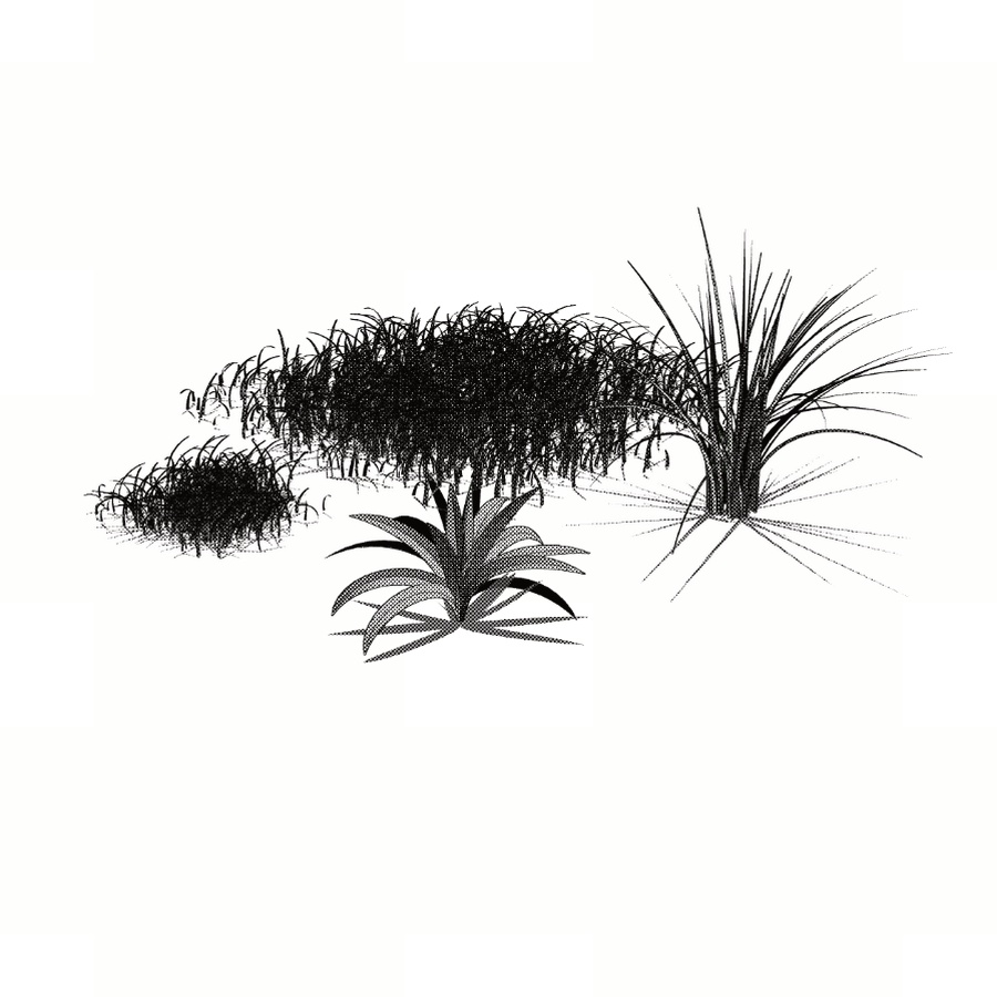 クリスタ用 樹木と草の森林セットVol.1