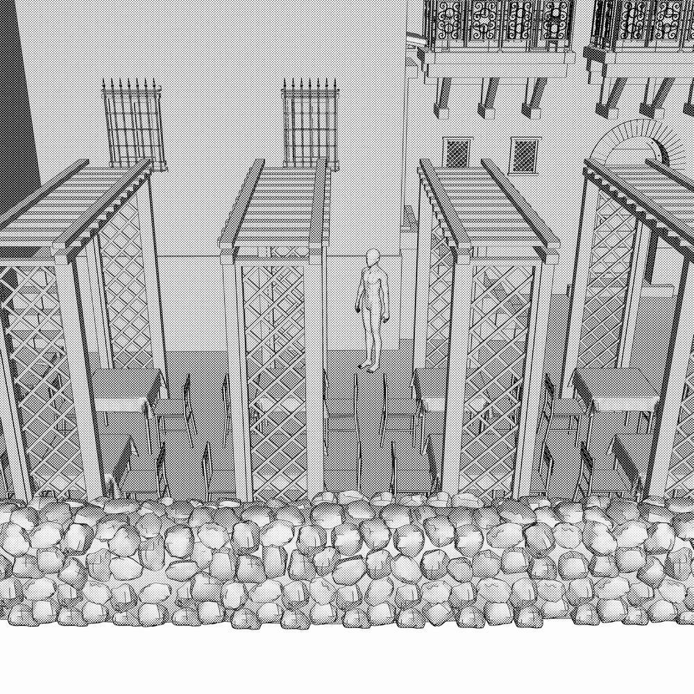 クリスタ用 中世の街並み 狭い道