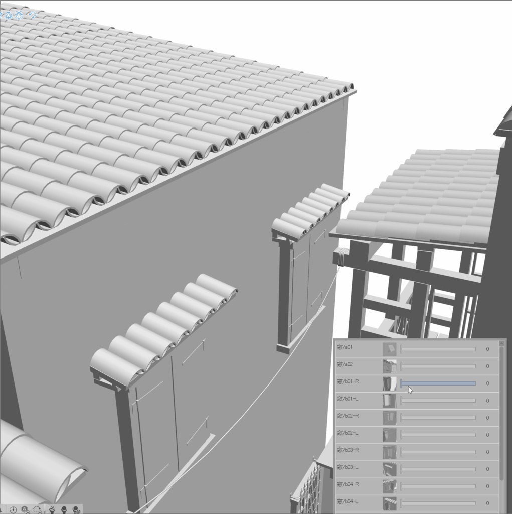 クリスタ用 中世の街並み 狭い道