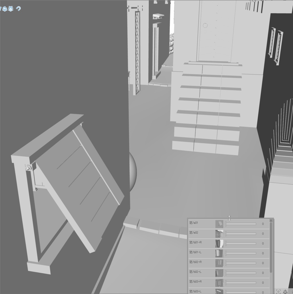 クリスタ用 中世の街並み 狭い道