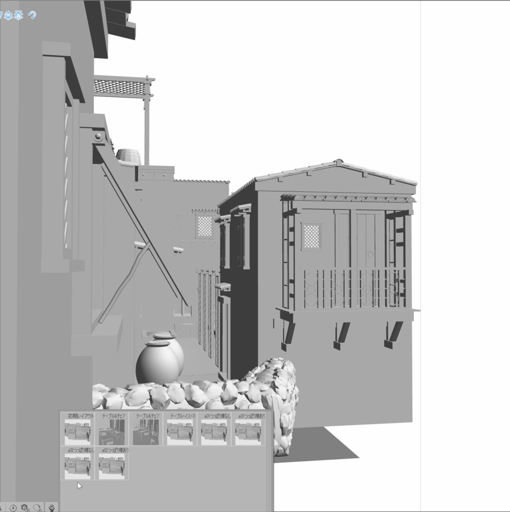 クリスタ用 中世の街並み 狭い道