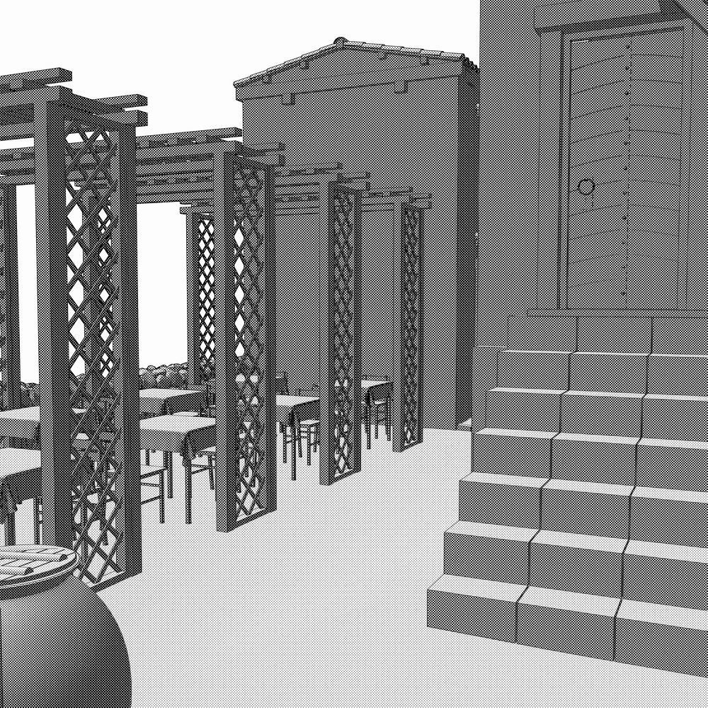 クリスタ用 中世の街並み 狭い道