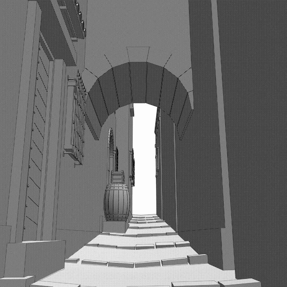 クリスタ用 中世の街並み 狭い道