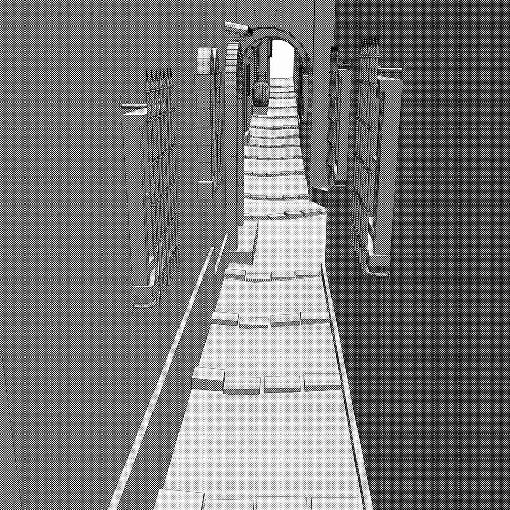 クリスタ用 中世の街並み 狭い道