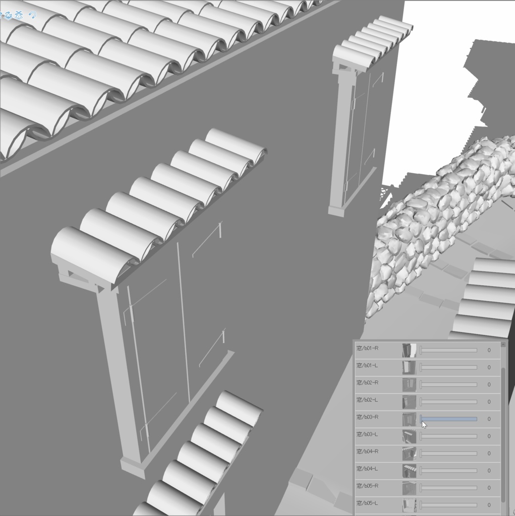 クリスタ用 中世の街並み 狭い道