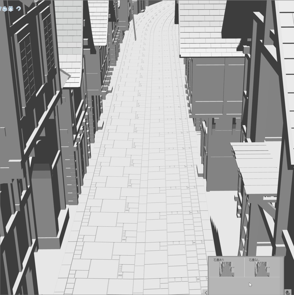 クリスタ用 中世の街並み 路地