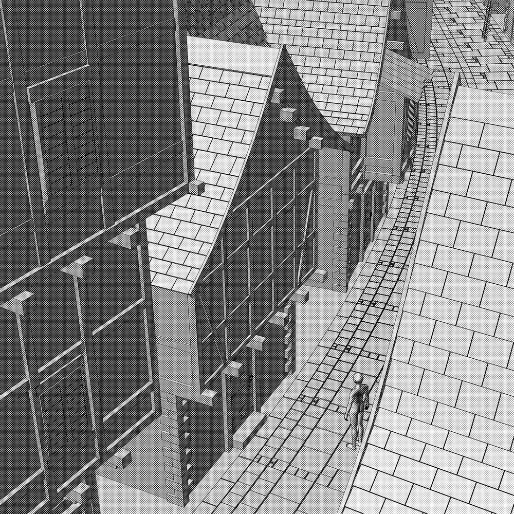 クリスタ用 中世の街並み 路地