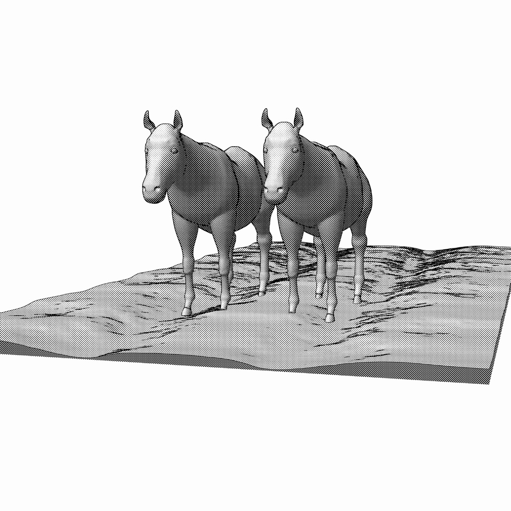 クリスタ用 二頭立て幌馬車