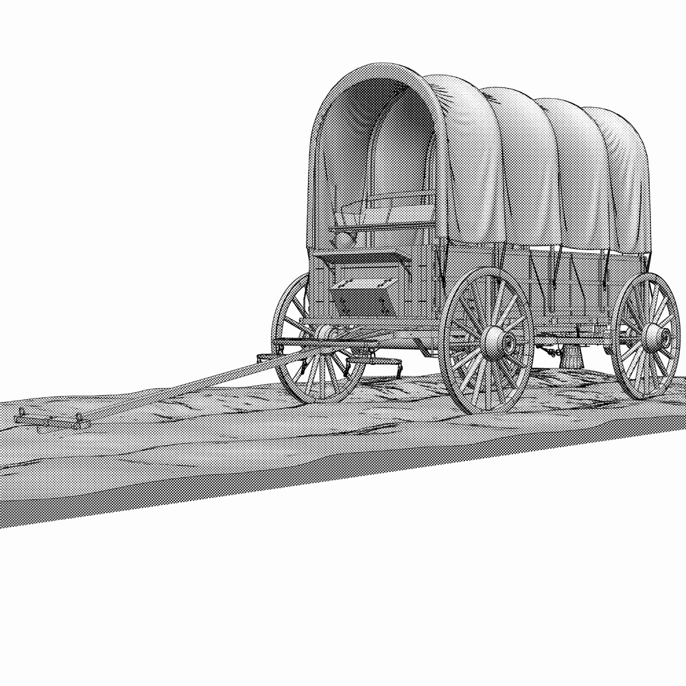 クリスタ用 二頭立て幌馬車