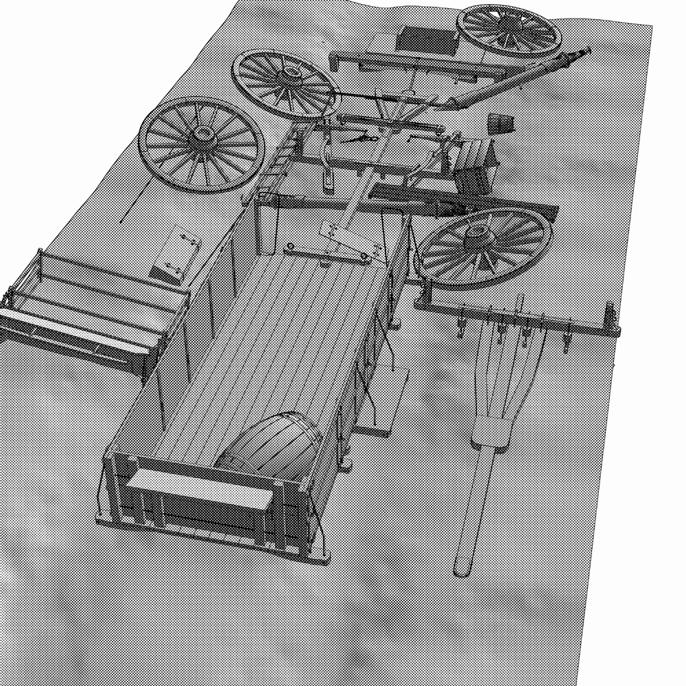 クリスタ用 二頭立て幌馬車