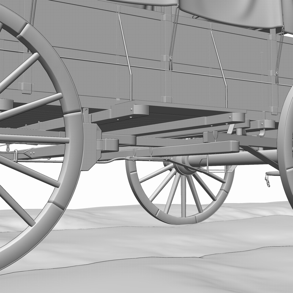 クリスタ用 二頭立て幌馬車