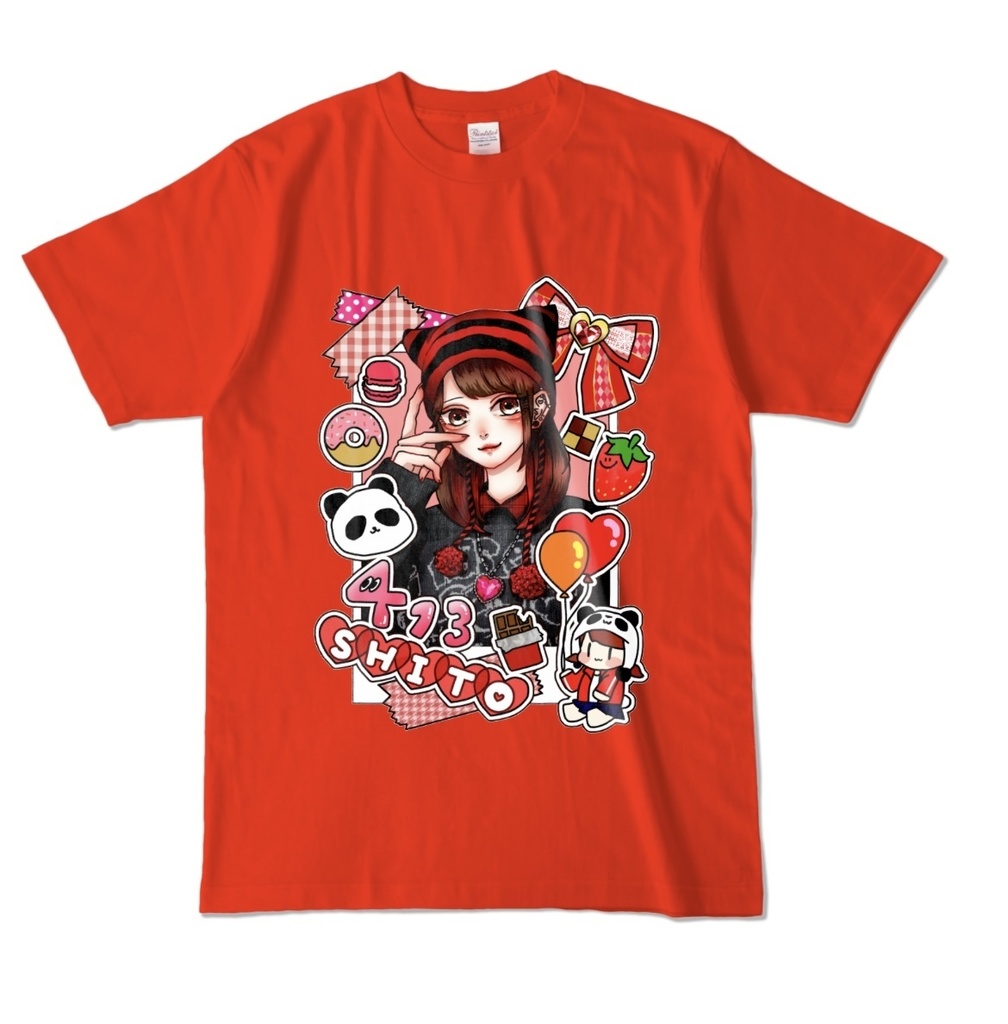 朱灑しいとTシャツ【赤】