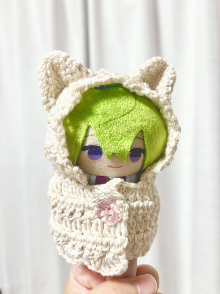 猫耳フード付きポンチョ