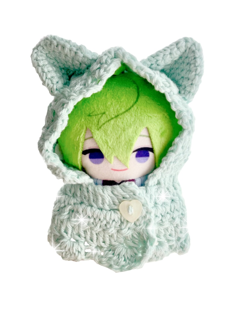 猫耳フード付きポンチョ