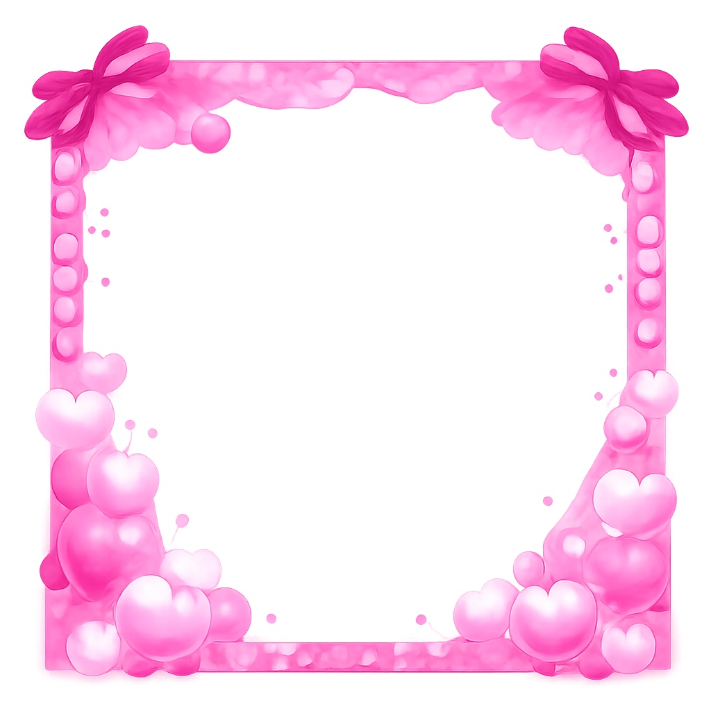 【透過PNG】ハートフレーム素材 6色セット|SNSアイコン・配信・画像加工用