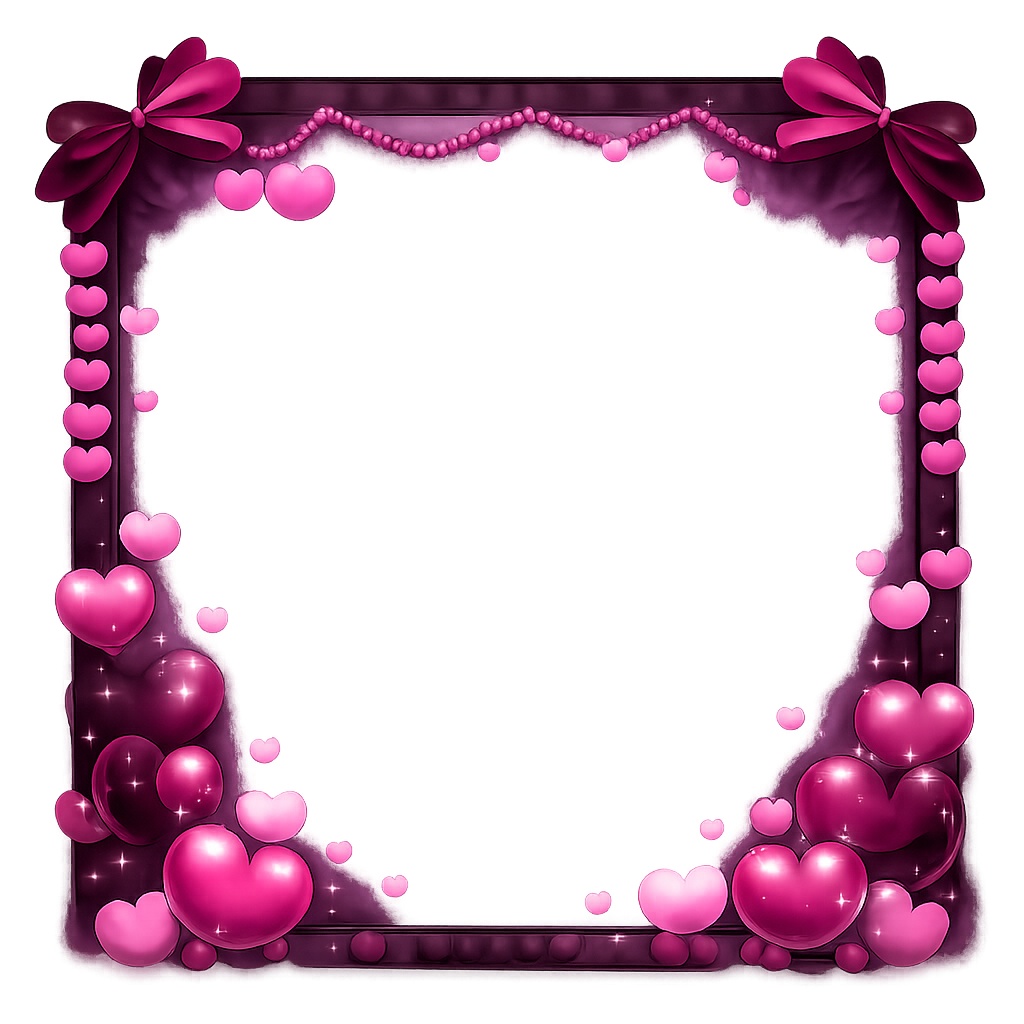 【透過PNG】ハートフレーム素材 6色セット|SNSアイコン・配信・画像加工用