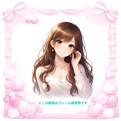 【透過PNG】ハートフレーム素材 6色セット｜SNSアイコン・配信・画像加工用