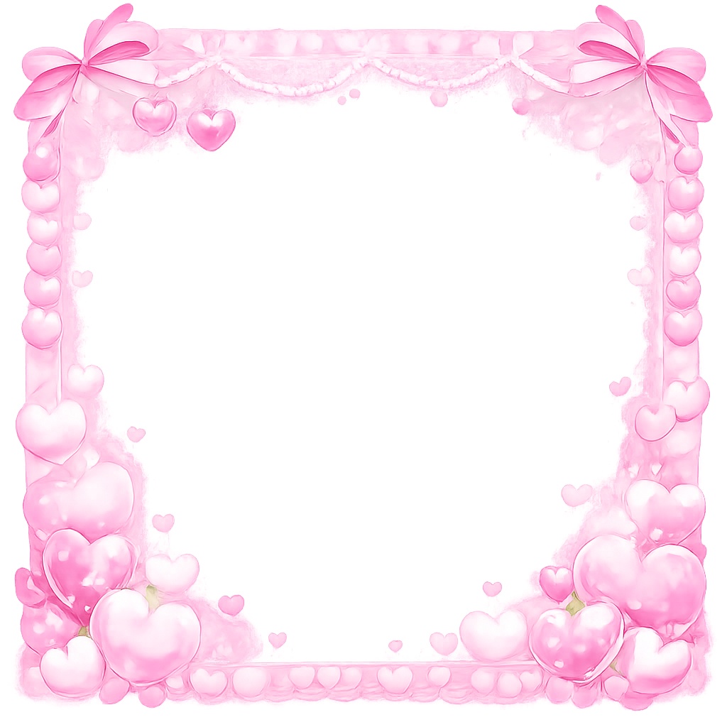 【透過PNG】ハートフレーム素材 6色セット|SNSアイコン・配信・画像加工用