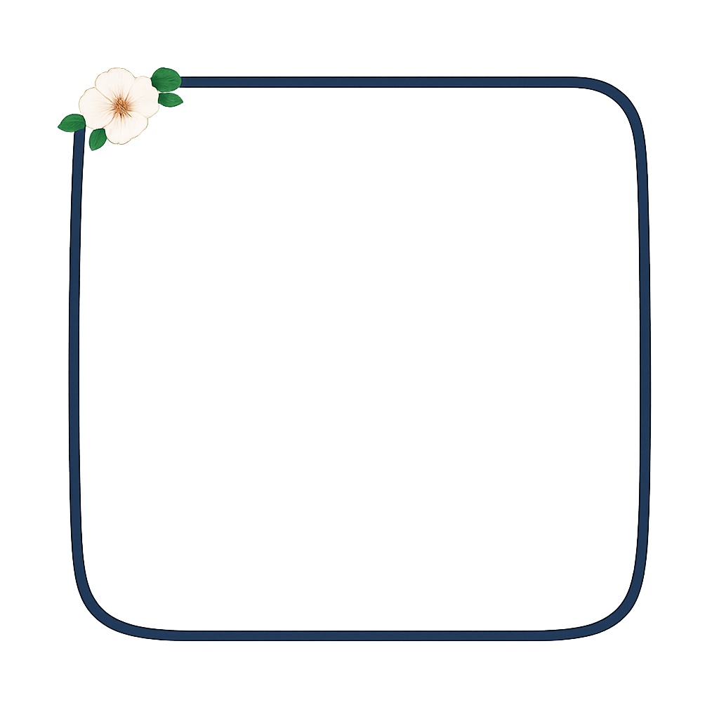 【透過PNG】スクワークル花ワンポイントフレーム 無料サンプル