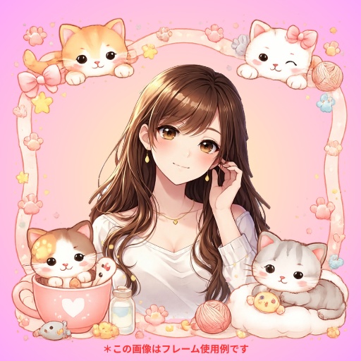 ふんわりねこフレーム|6色セット