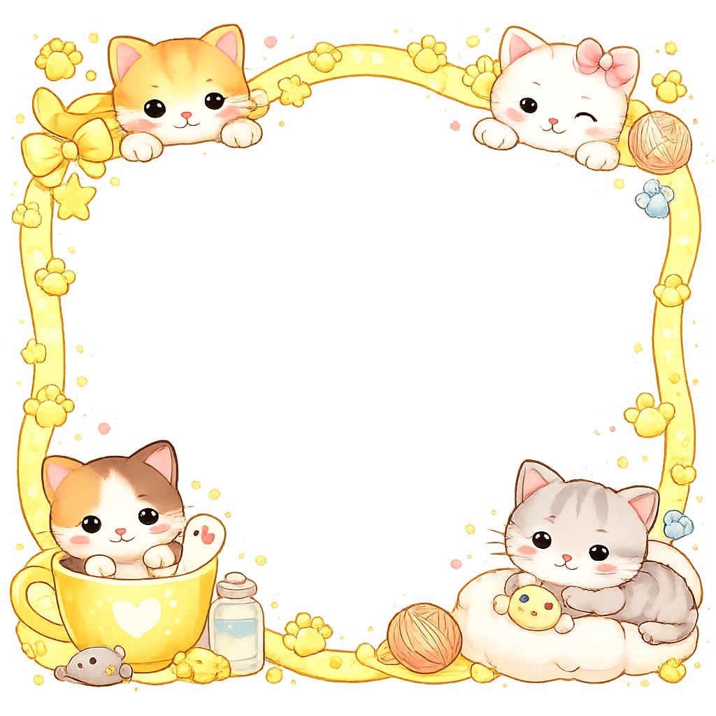 ふんわりねこフレーム|6色セット