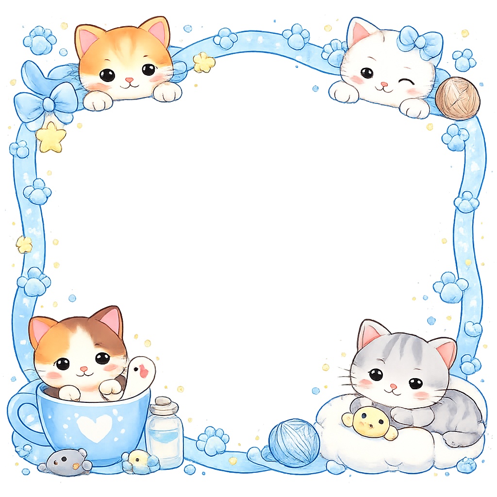 ふんわりねこフレーム|6色セット