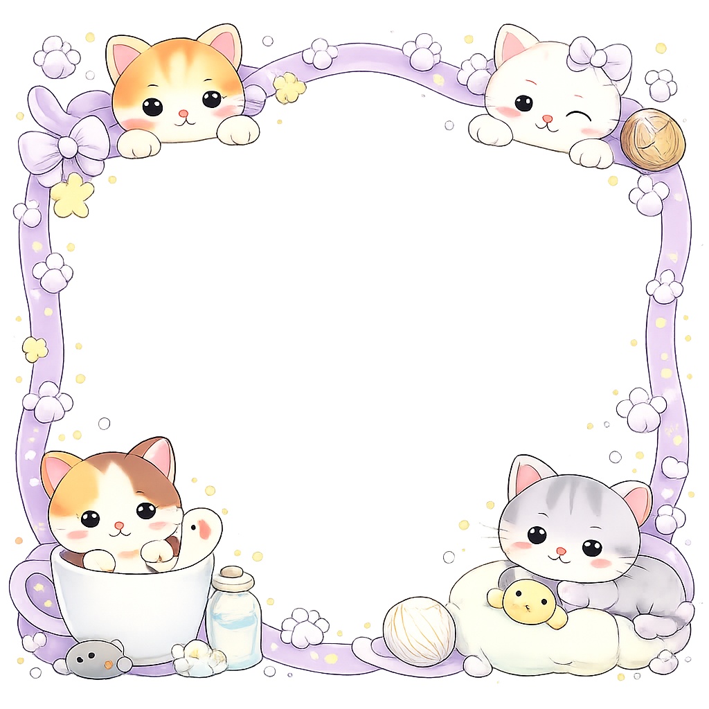 ふんわりねこフレーム|6色セット