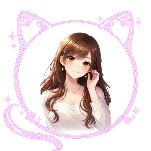 🐾 猫モチーフ 円形フレーム｜８点セット（PNG・背景透明）