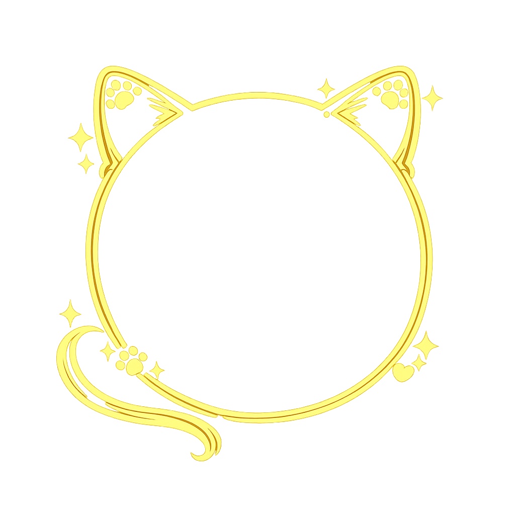 🐾 猫モチーフ 円形フレーム｜無料サンプル