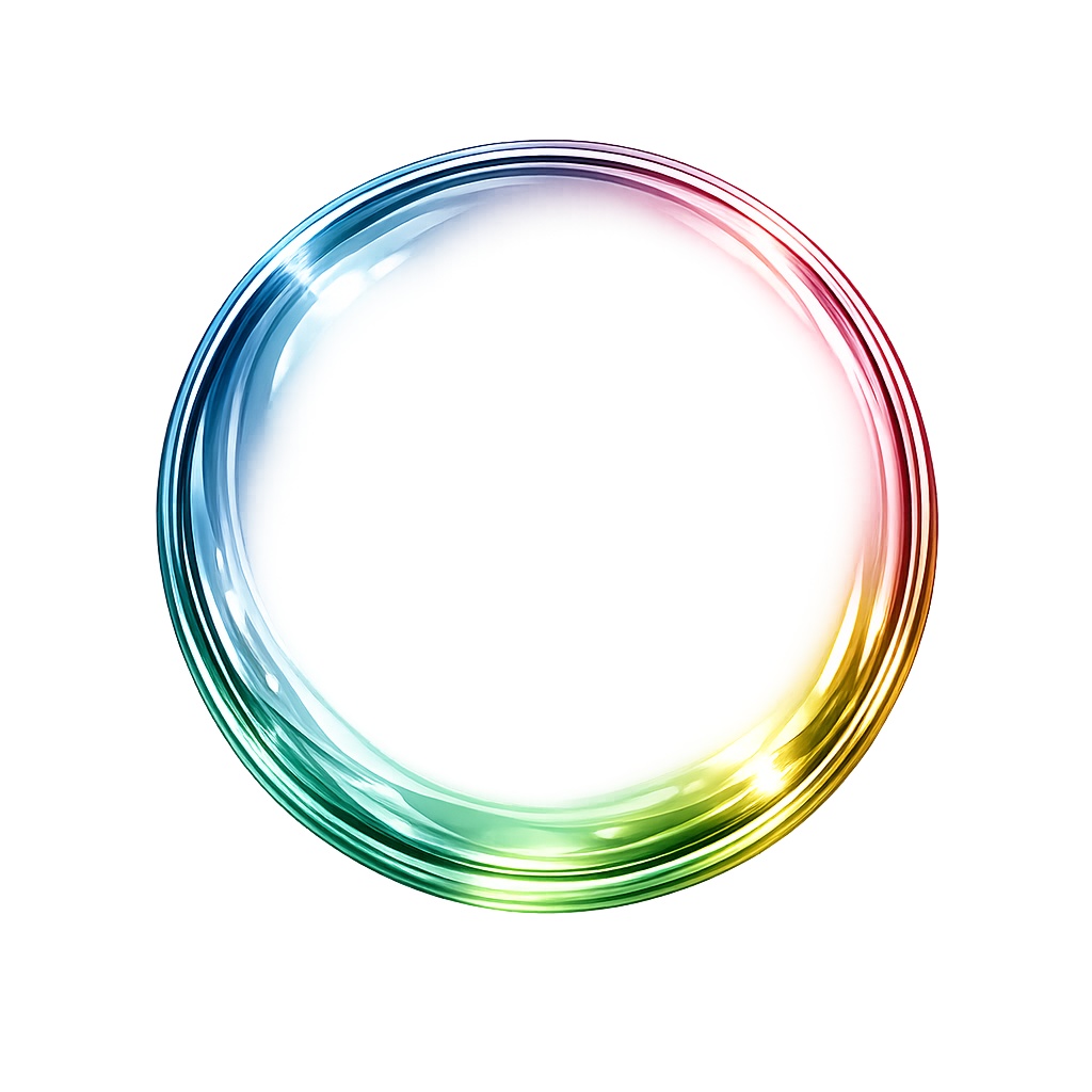 透明ガラス風・6色セット アイコンフレーム(PNG)