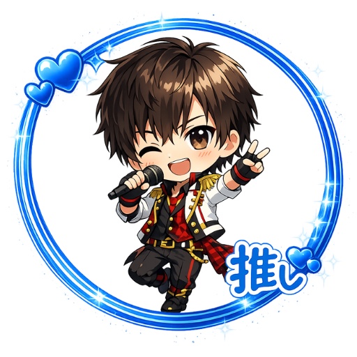 💗 推し活キラキラ透明フレーム 💗｜8色セット｜「推し」文字入り・丸型フレームPNG  