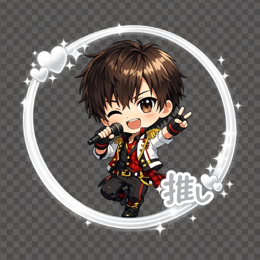 💗 推し活キラキラ透明フレーム 💗無料プレゼント🎁「推し」文字入り・丸型フレームPNG