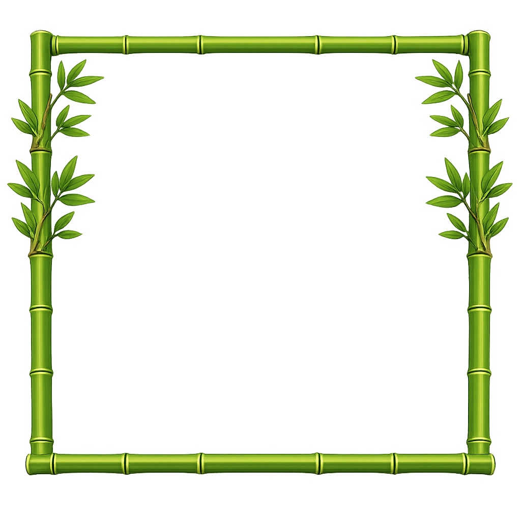 【透明PNG】竹モチーフ フレーム素材|和風・かわいい|サムネ・立ち絵・告知用